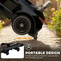 AIYAPLAY Elektryczny Samochód dla Dzieci, Design Mercedes, 12V Silniki, Pilot, LED Światła, Muzyka, dla Dzieci 3-6 Lat, Czarny(m-6)