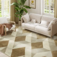 HOMCOM Tapis salon 230 x 160 cm poils courts lavable en machine hypoallergénique pour salon, chambre à coucher, bureau, jaune(m-11)