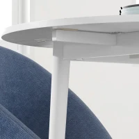 HOMCOM Table de salle à manger pliante 2 abattants, table ronde extensible pour 4 personnes, pieds en bois Ø 89 x 73,5 cm, blanc(m-9)