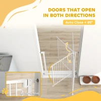 PawHut Barierka Ochronna Bez Wiercenia z Automatycznym Zamykaniem dla Dzieci i Zwierząt 76-80 x 76 cm, Biała(m-5)