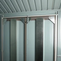 Outsunny 8 x 6 ft Galvanised Garden Shed, Outsoor Metal Storage Shed with Double Doors Window Air Vents for Patio, Lawn, Grey(m-11)