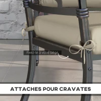 Outsunny Lot de 4 coussins de chaise, galettes de chaise 47 x 47 cm, rembourrage épais, résistant à la décoloration, beige(m-5)