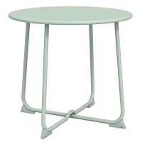 Outsunny Outdoor-Couchtisch für 2 Personen, runder Gartentisch mit X-Basis und Metallgestell, Ø 50 x 45,5 cm, dunkelgrün