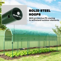 Outsunny Tunel foliowy zimowy z zakrzywionym dachem, kotwami, 400 x 120 x 170 cm, zielony(m-5)