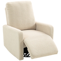 HOMCOM Fauteuil inclinable, fauteuil de relaxation avec repose-pieds, pivotant à 360° et basculant, 76 x 94 x 100 cm, beige