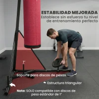 SPORTNOW Soporte para Saco de Boxeo de Pie de Acero con Altura Ajustable 175–220 cm y 185–231 cm Base Pesada y Bolsa de Arena(m-6)
