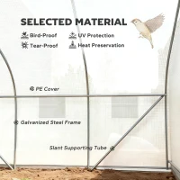 Outsunny Walk-In Polytunnel Greenhouse Warm House Garden Tunnel Shelter Plant Shed with Door and Windows, Galvanised Steel Frame, 4.5 x 3 x 2m, White(m-4)