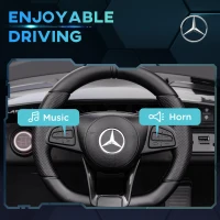 AIYAPLAY Mercedes-Benz AMG GTR Licensed 12V Kids Ride on Car, Battery Powered Kids Electric Car with Remote Control, Soft Start, LED Lights, Music Horn, 3 Speeds, for Ages 3-6 Years, Black(m-6)