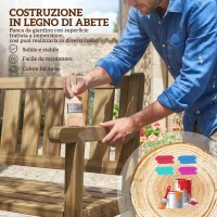 Outsunny Panchina da Giardino da 2 Posti Legno di Abete a Doghe, 150x57x93 cm, Color Teak(m-5)