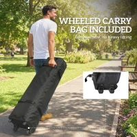 Outsunny Tonnelle pliante pop-up 3x3 m avec verrouillage central Hauteur réglable Sac de transport à roulettes et sacs de sable Bleu(m-4)