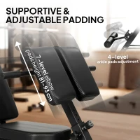 SPORTNOW Wielofunkcyjna ławka treningowa, regulowana ławka skośna i płaska z 6-stopniowym oparciem, 3-stopniowym siedziskiem, czarna(m-6)