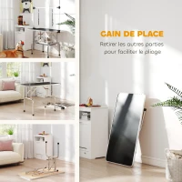PawHut Table de toilettage pour chien pliante potence H-forme inox réglable 2 sangles panier 107 x 60 x 164 cm noir(m-9)