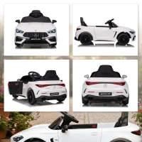 AIYAPLAY Elektryczny samochód dla dzieci, design Mercedes, silniki 12V, zdalne sterowanie, światła LED, muzyka, dla dzieci 3-6 lat, biały(m-9)