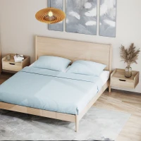 HOMCOM Set 2 comodini sospesi con cassetto e ripiano, 40x30x19,5 cm, Naturale(m-4)