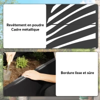 Outsunny Jardinière avec treillis, bac à fleurs, avec brise-vue et roulettes verrouillables, métal, 90 x 30 x 160 cm, noir(m-7)