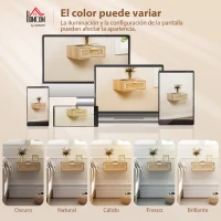 HOMCOM Juego de 2 Mesitas de Noche Flotantes con Cajón de Ratán Ahorra Espacio Diseño Moderno 40x30x15 cm Natural(m-8)