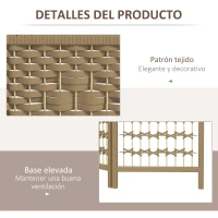 HOMCOM Biombo Separador de Ambientes de 3 Paneles Plegable de Cuerda de Papel 120x170cm Decoración para Dormitorio Natural(m-6)