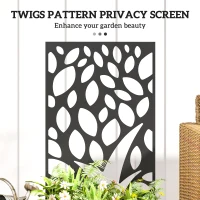 Outsunny Metalowa Podwyższona Grządka z Kratką, Montaż na Ścianie lub Wolnostojąca, Donica z Osłoną(m-6)