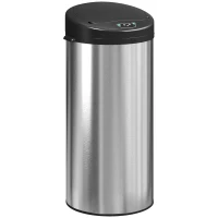 HOMCOM Poubelle de cuisine automatique 30 L en acier inoxydable, couvercle à fermeture en douceur, 32 x 30 x 68 cm, argent(m-11)