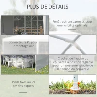 Outsunny Tonnelle de jardin, tente de réception avec Fenêtres et parois latérales amovibles, pour fêtes et mariages, 6 x 3 m blanc(m-5)