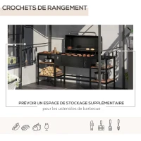 Outsunny Abri pour Barbecue, Tonnelle de Jardin 215 x 150 x 220 cm en Métal avec Crochets pour Terrasse, Jardin, Cour, Beige(m-5)