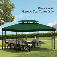 Outsunny Gazebo Roof Replacement, for 3 x 4m Frames - Green(m-7)