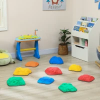 AIYAPLAY Balance Stepping Stones for Kids with Non-Slip Bottom, Indoor Outdoor Obstacle Course for Ages 3-8 Years, Multicoloured(m-8)
