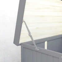 Outsunny Armario de jardín, armario de herramientas para exterior, con superficie de trabajo, madera y acero inoxidable, puertas dobles, Gris(m-4)