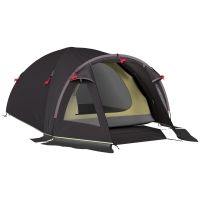 Outsunny Tienda Túnel para 2 Personas con Ventanas Laterales y Gancho, en Poliéster 190T y PE, 3.3x1.9x1.2 m, Negro