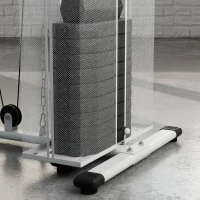 HOMCOM Home Multi Gym Large Multifunction Sturdy Strength Training Machine for Home Workout, White(m-8)