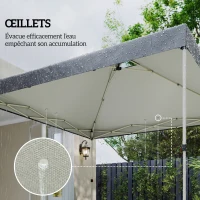 Outsunny Toile de Rechange pour Tonnelle 3 x 3 m UV50+ Imperméable avec 8 Trous de Drainage 3 x 3 m, Gris Foncé(m-7)