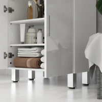 kleankin Mueble de baño, cómoda de baño, 2 cajones, estante ajustable, madera, Blanco(m-5)