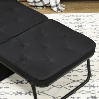 HOMCOM Sillón butaca convertible 4 en 1 respaldo reclinable 5 posiciones con cojín 180 x 64 x 40 cm negro(m-5)