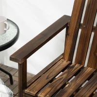 Outsunny Outdoor Wooden Garden Bench, Patio Loveseat Chair with Slatted Backrest and Smooth Armrests for Two People, for Yard, Lawn, Porch, Carbonised Finish(m-8)