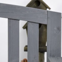 Outsunny 2 Seater Wooden Garden Bench with Armrest, Outdoor Furniture Chair for Park, Balcony, Grey(m-7)