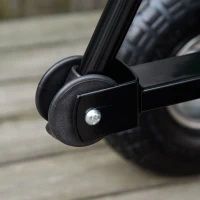 Outsunny Chariot de Jardin 100L Charge 250 kg, 4 Roues pneumatiques Remorque à Main pour Extérieur 108 x 52 x 100 cm Acier vert(m-9)