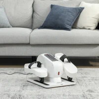 SPORTNOW Pedalier de apartamento elíptico de escritorio, pantalla LCD, mando a distancia y 12 velocidades ajustables, 45 x 42 x 26 cm, blanco(m-5)