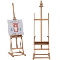 Vinsetto Schildersezel frame verstelbare hoek en hoogte schildersezel voor atelier met opbergvak(m-1)