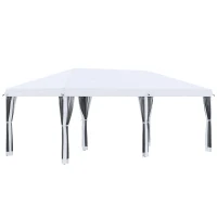 Outsunny Gazebo de Jardín 6x3 m Plegable con Mosquitera y Bolsa de Transporte, Crema(m-1)