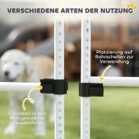 PawHut Agility Set Hunde 4-teiliges höhenverstellbar Agility-Ausrüstung Sprungstangen-Set Steckhürdenset mit 4 Hürden Tragetasche Koordinationstraining Sprungstangen-Set für Spiele Training(m-8)