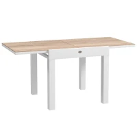 Outsunny Mesa de comedor de jardín extensible para 6 personas con tablero rectangular, armazón de aluminio, 60x80x75 cm(m-1)