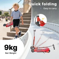 HOMCOM Folding Electric Scooter Rechargeable Kids Ride on 7-14 Age Red/Black(m-5)