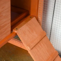 PawHut Gallinero de madera prefabricado con nido para la cría y caseta con bandeja extraíble(m-5)