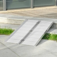 HOMCOM Rampa de carga rampa de acceso para silla de ruedas plegable antideslizante capacidad de carga 270 kg(m-6)