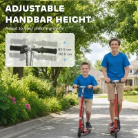 HOMCOM Folding Electric Scooter Rechargeable Kids Ride on 7-14 Age Red/Black(m-7)