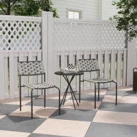 Outsunny Set de muebles de jardín Polyrattan, lounge exterior para 2 personas, 3 piezas: 2 sillas y mesa, Gris(m-2)
