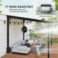 Outsunny 3 x 3(m) Metal Pergola with UPF 50+ and Waterproof Polycarbonate Roof, Wall-Mounted or Free Standing Garden Gazebo, Wind-resistant Outdoor Sun Shade, Dark Grey(m-6)