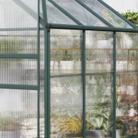 Outsunny 14 Pieces Polycarbonate Sheets, 121 x 61 x 0.4cm Twin-Wall Plastic Roofing Sheets, 10m² Replacement Greenhouse Panels, Waterproof and UV Protection, Clear(m-9)