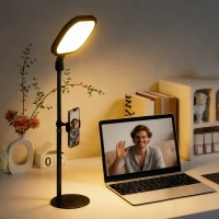 HOMCOM LED-Nachtkastlampje met 10 Dimstanden, 5 Kleuren, Geheugenfunctie, Metaal, Zwart(m-2)