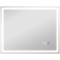 HOMCOM Espejo de Baño Antivaho con Luz LED Regulable, Altavoz Bluetooth, Botones Táctiles, 80x100 cm